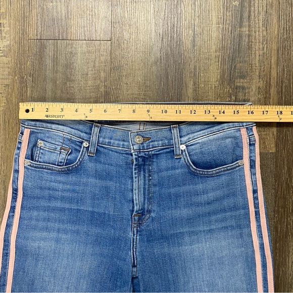 7 For All Mankind Roxanne Blue Skinny Jeans with Pink Side Strips Ladies 32‎ - Picture 14 of 16